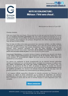 Note de conjoncture  - Juin 2021